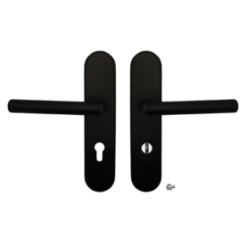 Veiligheidsbeslag Alba Zwart RVS SKG*** UTB 72mm set