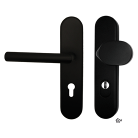 Veiligheidsbeslag Alba Zwart RVS SKG*** UTB 72mm set