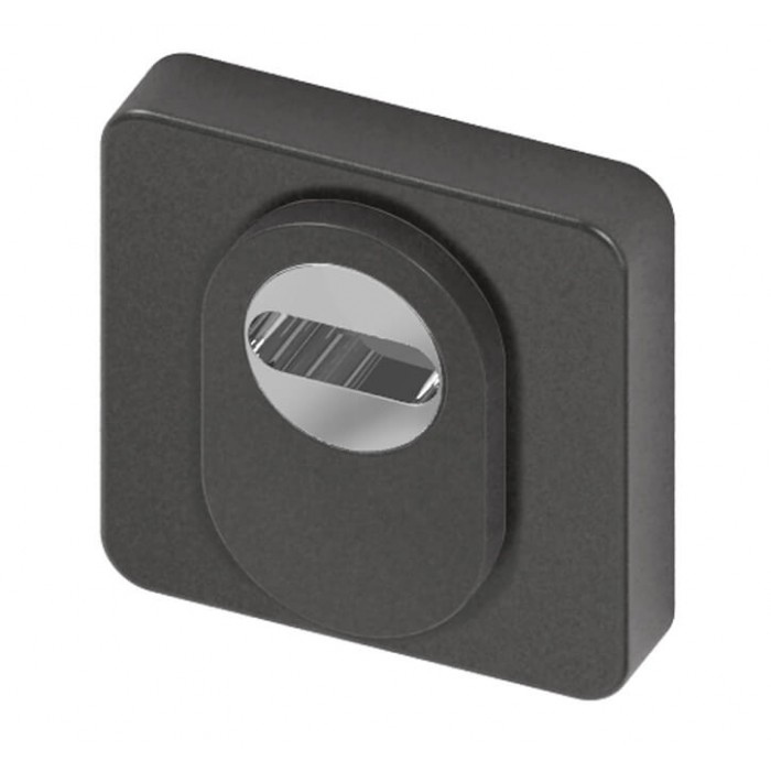 Cilinderrozet Quadro Black Pearl RVS SKG*** UTB BIOV set